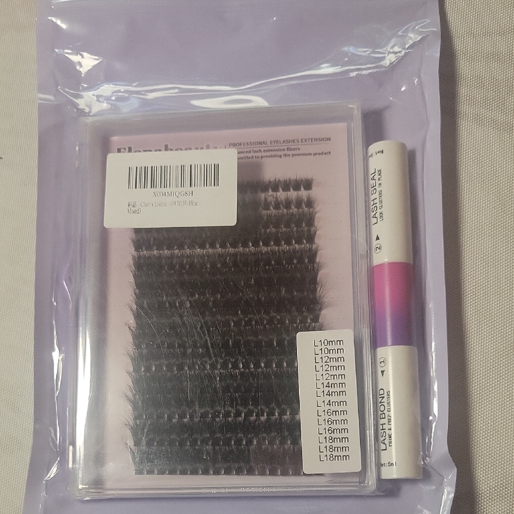 Professional Black Lash Extensions with Pink Lash Seal